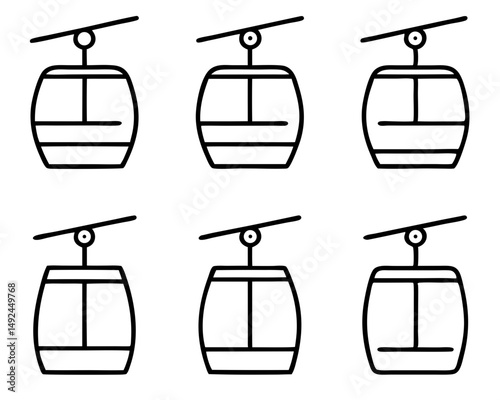gondola  cable car  lift transport silhouette bundle set
