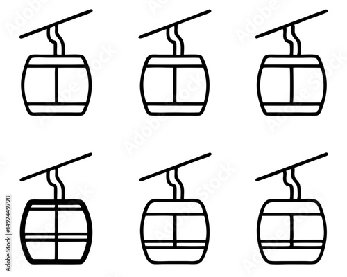 gondola  cable car  lift transport silhouette bundle set