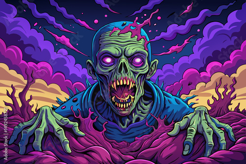 Zombie Coming Out on Soil, crawling zombie reaching out