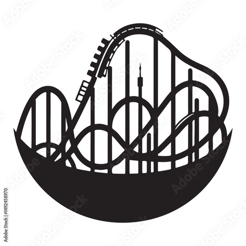 Thrilling Roller Coaster Silhouette A Symbol of Adventure and Excitement