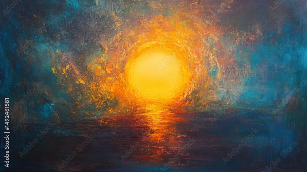 Obraz premium Abstract Sunburst Landscape