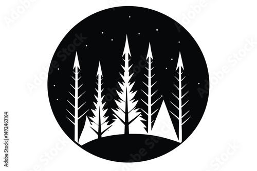 dark forest vector icon