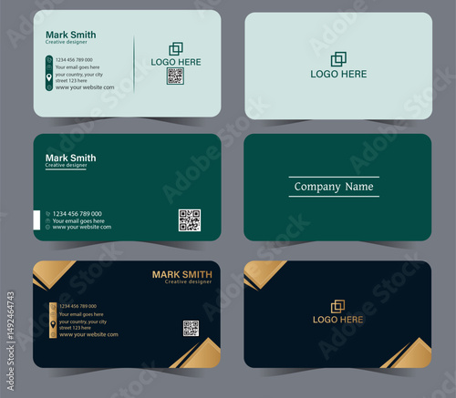 modern corporate minimalist business card design template ser