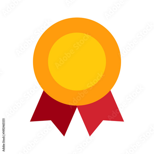 Gold medal. Victory order or best winner trophy. Award for victory of first achievement and quality, courage, victory day, may 9. Isolated vector template of champion award. Champion medal for winners