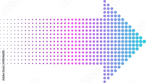 halftone arrow direction with color gradation