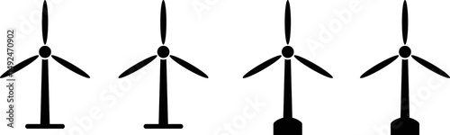 wind turbine icon set. renewable energy icons. environment button. Eolic energy sign. Electricity symbol. Windmill signssssss
