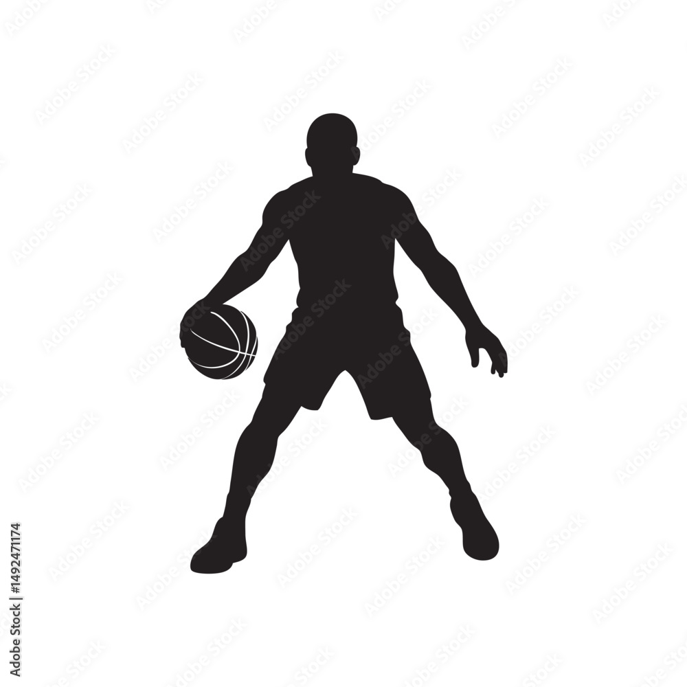 Naklejka premium basketball player silhouette