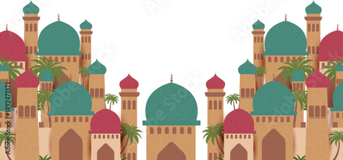 Illustration of Ramadan Kareem (Generous Ramadan) greetings for Islam religious festival Eid