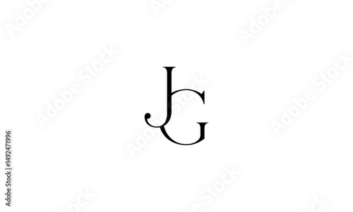 JG initial letters, monogram logo