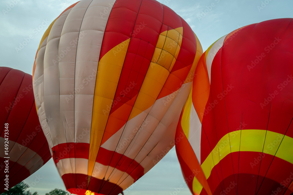 Fototapeta premium Close up View of a Colorful Aerostat Soaring in the Sky