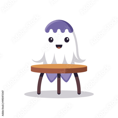 Minimal Ghost Table logo vector illustration on white