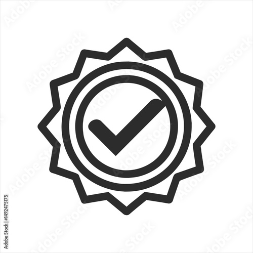 Approved Badge Checkmark Icon Graphic