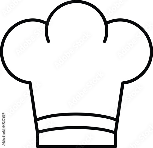 Chefs Hat Icon Line Art Cooking Food Design