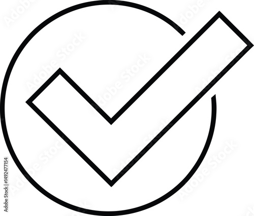 Checkmark Icon Circle Outline Graphic Design