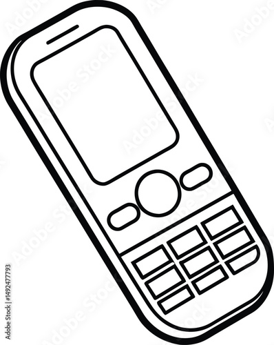 Old Cell Phone Icon Design Graphic