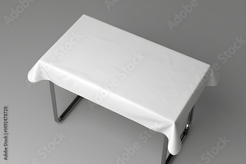 White Tablecloth Mockup Tabletop Design