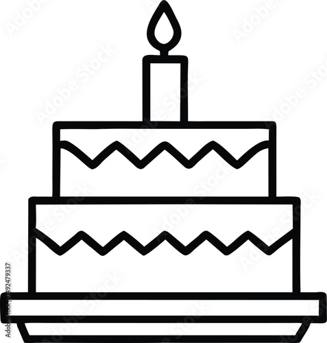 Birthday Cake Icon Candle Sweet Treat