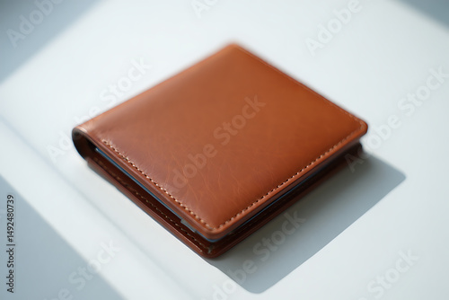 Brown Leather Wallet Minimalist Design photo