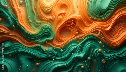 Abstract colorful backdrop design with swirling liquid motion and wavy light patterns