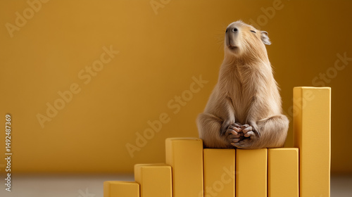Capybara on Steps: A capyba...