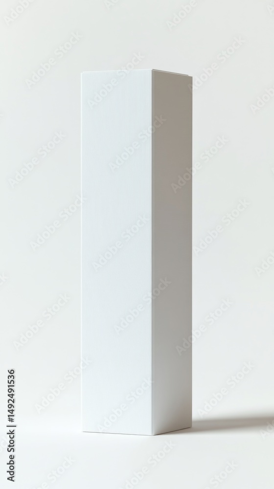 Simple tall white geometric shape on light background Simple tall white geometric shape on light background