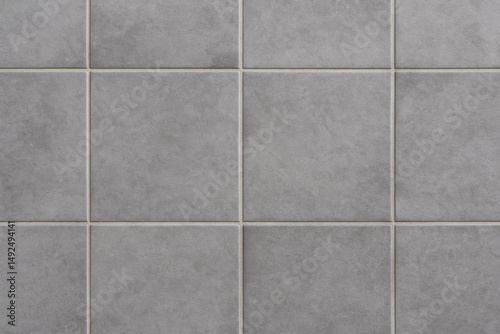 Texture of Modern Tiles: A close-up view of a grid of sleek, gray tiles showcases a minimalist aesthetic, providing a contemporary, clean, and geometric element.