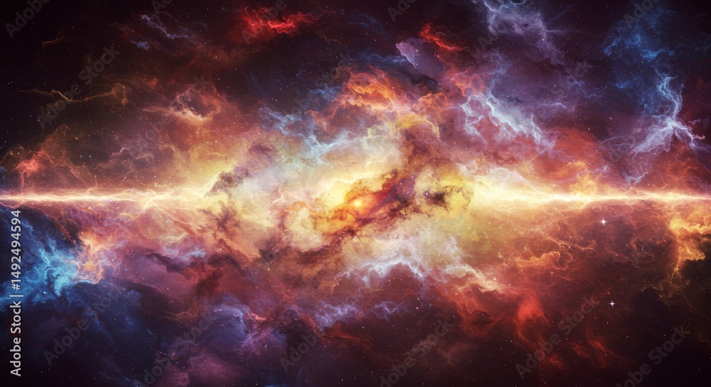 Vibrant Cosmic Nebula Celestial Energy Galaxy Formation Space Art Vibrant Cosmic Nebula Celestial Energy Galaxy Formation Space Art