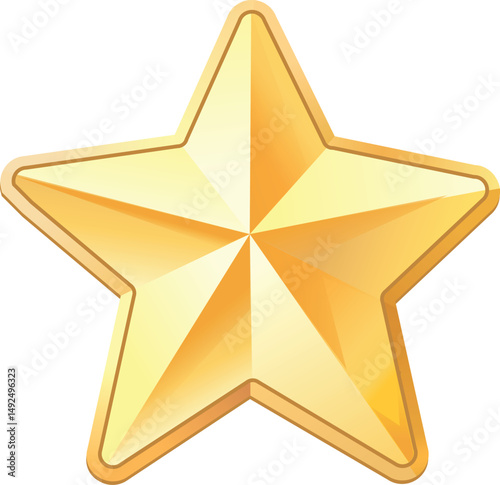 Gold Star 3D icon. Realistic 3d element star decoration. 