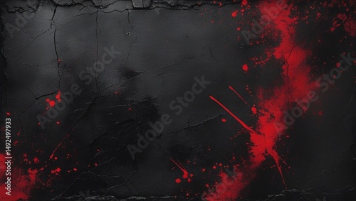 Abstract grunge texture black and red color background