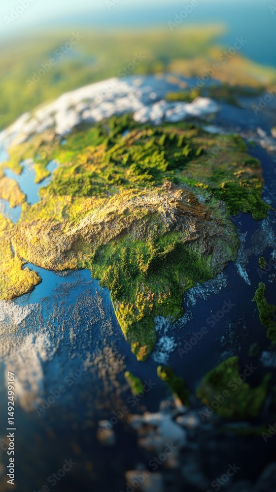 Detailed view of earths surface
