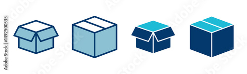 Box icon vector isolated on white background. Cardboard box, packaging open. Box vector icon