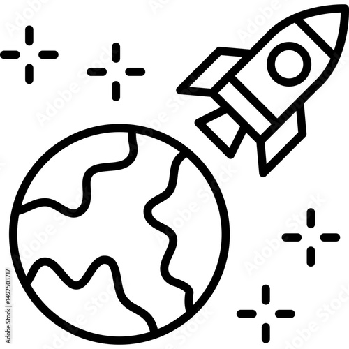Rocket Icon Vector Element
