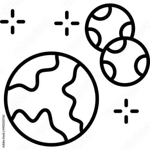 Planets Icon Vector Element