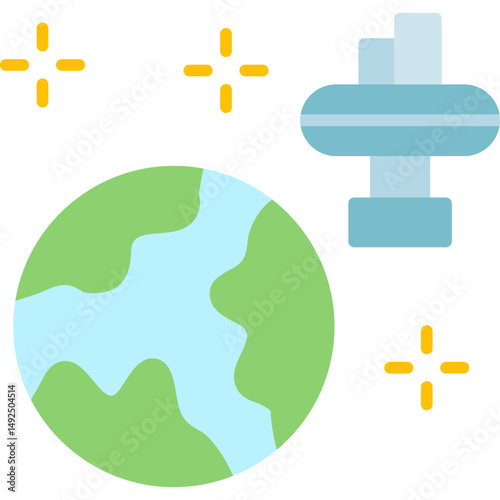Space Colony Icon Vector Element