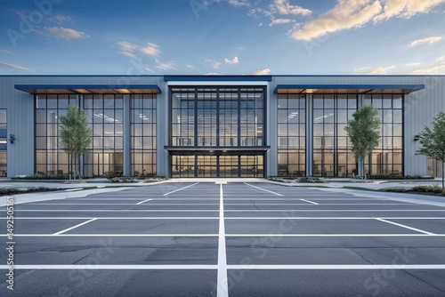 Wallpaper Mural Modern Distribution Center with Office Space and Glass Facades Front View Torontodigital.ca