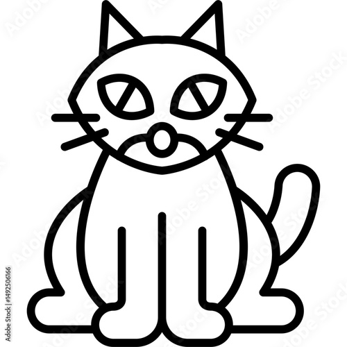 Black Cat Icon Vector Element