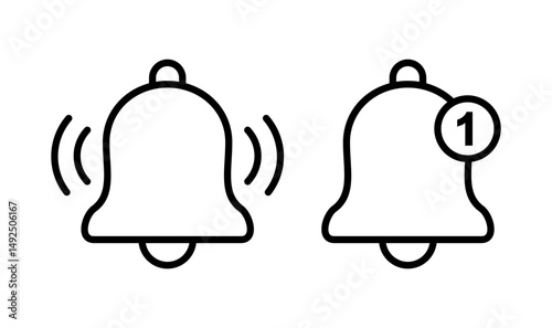 Bell icon logo design. Notification sign and symbol for web site design