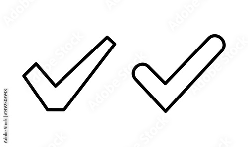 Check mark icon logo design. Tick mark sign and symbol