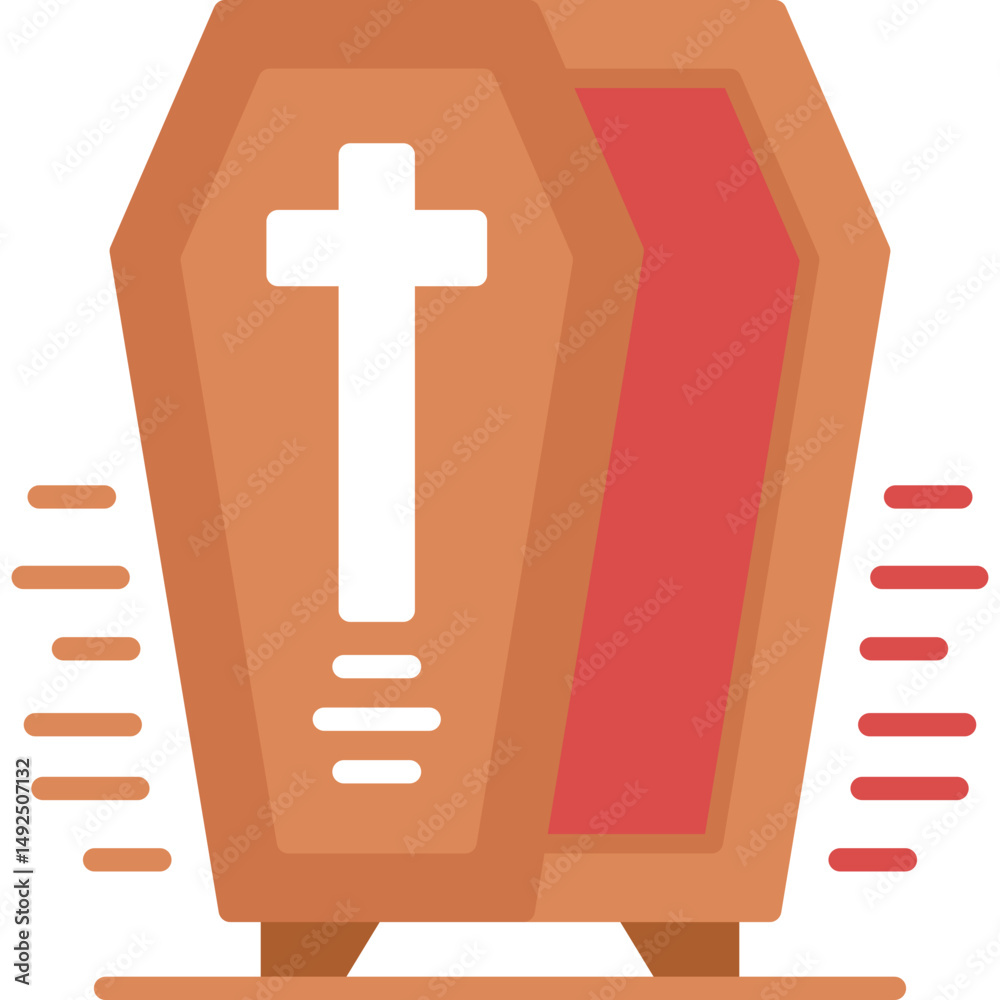 Obraz premium Coffin Icon Vector Element