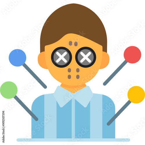 Voodoo Doll Icon Vector Element
