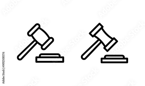 Gavel icon logo design. judge gavel sign and symbol. law icon. auction hammer
