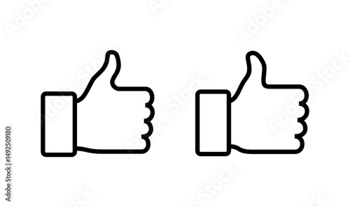 Like icon logo design. Thumbs up sign and symbol. Hand like