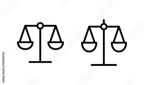 Scales icon logo design. Law scale icon. Justice sign and symbol