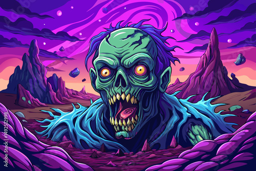 Zombie Coming Out on Soil, crawling zombie reaching out