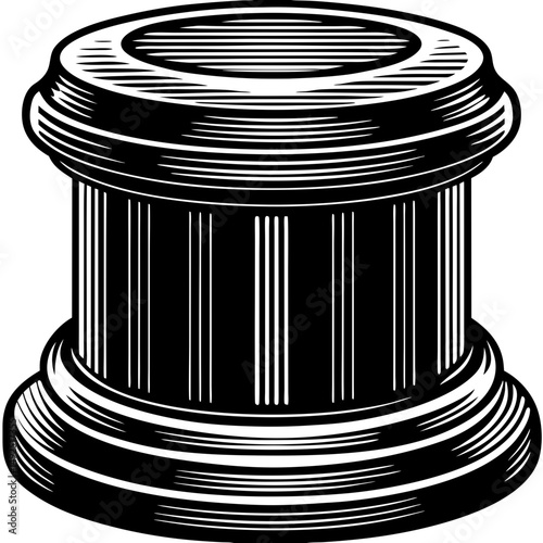 Engraved pedestal pillar silhouette vector illustration