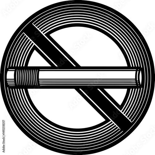 No smoking symbol in silhouette vector illustration