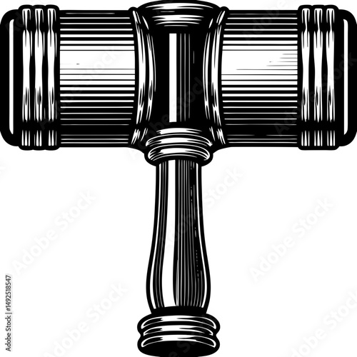 Gavel detailed black silhouette vector illustration
