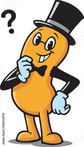 Cute peanut magician mascot. 