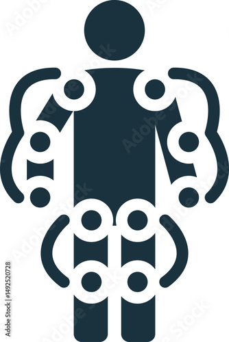 Motion capture system recording body movement with markers icon