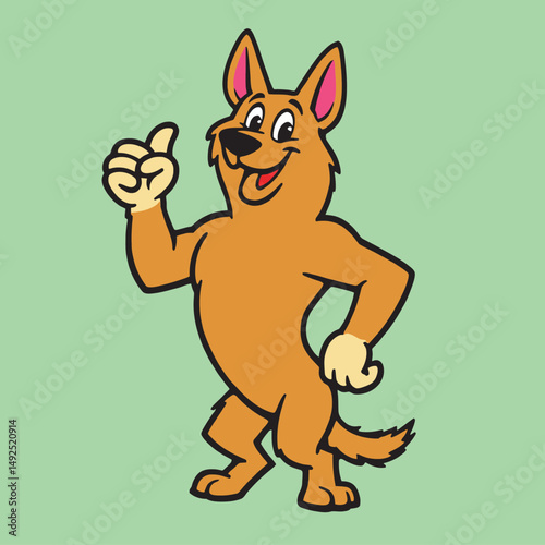 shepherd dog with lifted paw and strong look